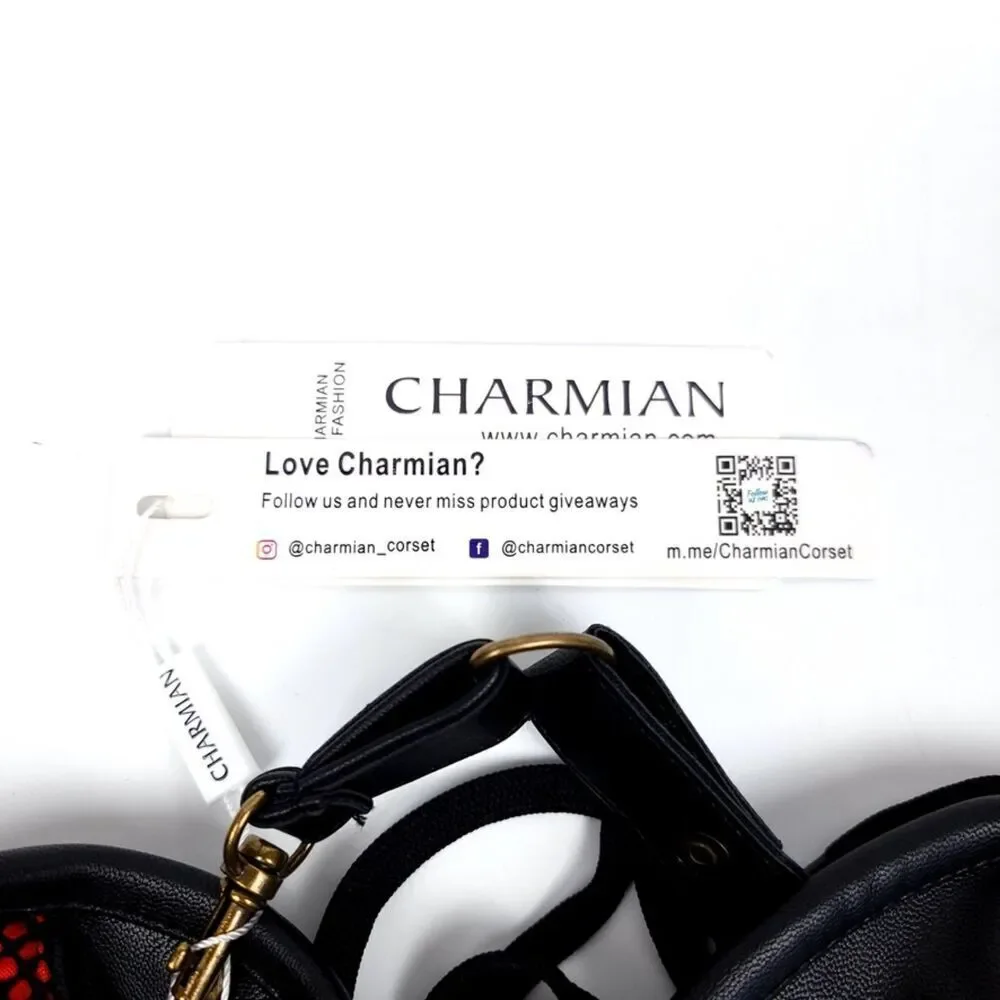 NWT Charmian Goth Steel Boned Steampunk Bustiers Corset Jacket Belt Medium Skull - Picture 10 of 10